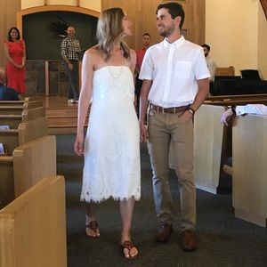 Lulu’s lace white midi dress